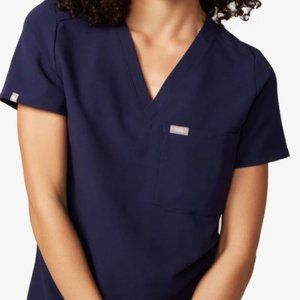 FIGS - NAVY - XXS - 1 pocket Scrub Top (Catarina)